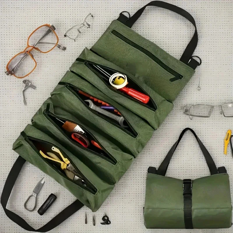 Canvas Roll-Up Tool Organizer | Wrench Roll Storage Bag