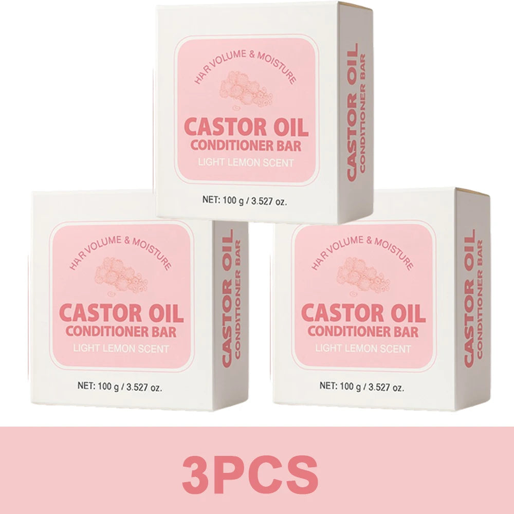 100g Castor Oil Conditioner Bar Anti-frizz Nourishing & Soothing Oil Control Conditioner for All Hair Types Hair Moisturizing Peaceful Pleasures Health and Wellness 3PCS