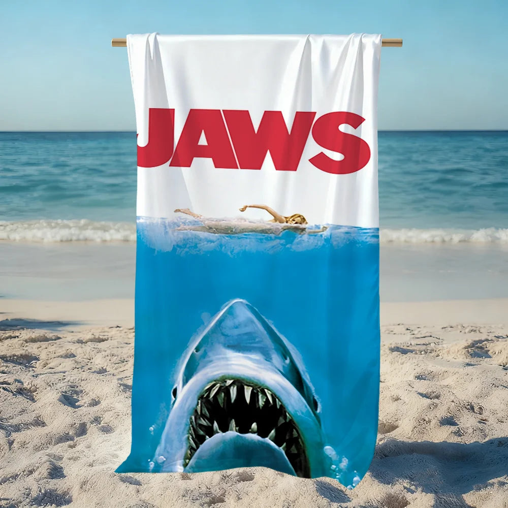 Jaws Movie Beach Towel – Quick Dry Soft Pool Towel | 11 Sizes Beach Towel Peaceful Pleasures Health and Wellness