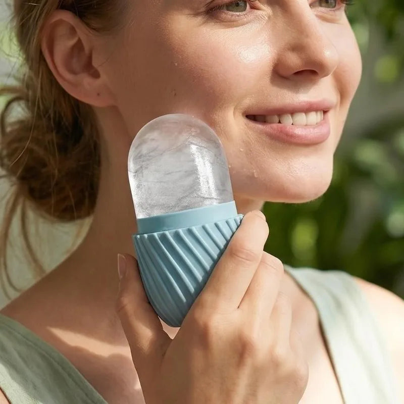 Facial Ice Roller Silicone Tray – Tighten Pores & Reduce Puffiness Facial Skincare Tool Peaceful Pleasures Health and Wellness Color random