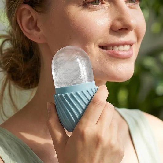 Facial Ice Roller Silicone Tray – Tighten Pores & Reduce Puffiness Facial Skincare Tool Peaceful Pleasures Health and Wellness Color random