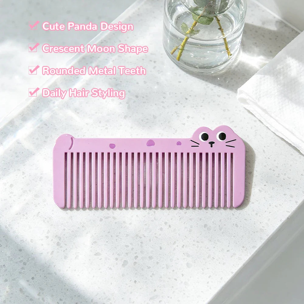 Mini Cartoon Kitten Wide Tooth Detangling Comb | Travel Hair Comb