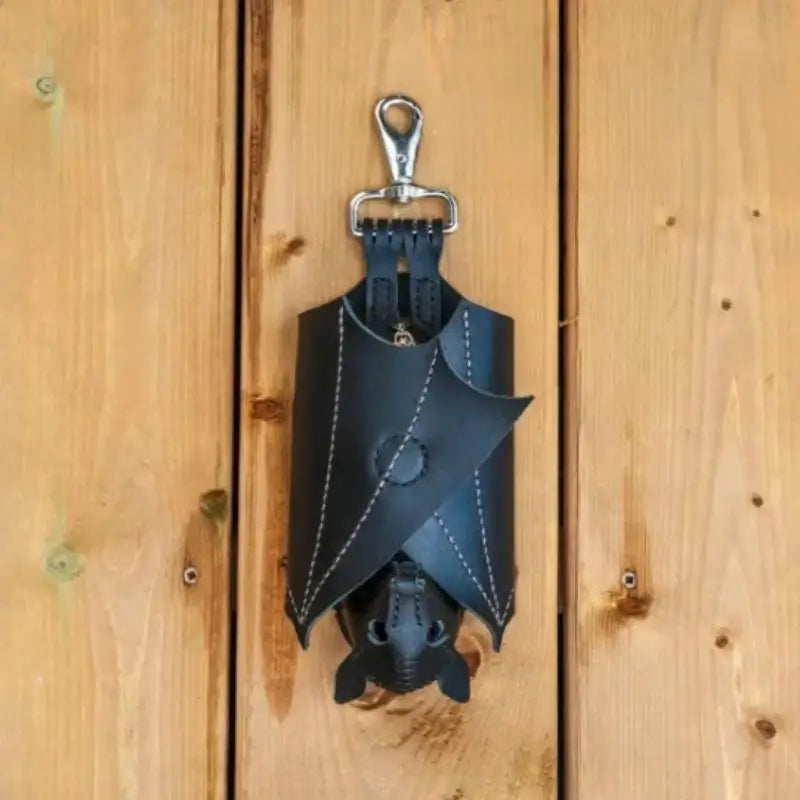 PU Leather Bat Coin Purse & Bat Keychain | Zippered Wallet