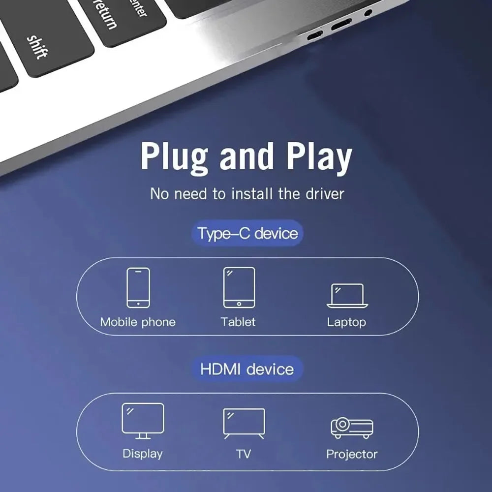 USB-C to HDMI 4K@60Hz Cable | MacBook, Dell XPS & More