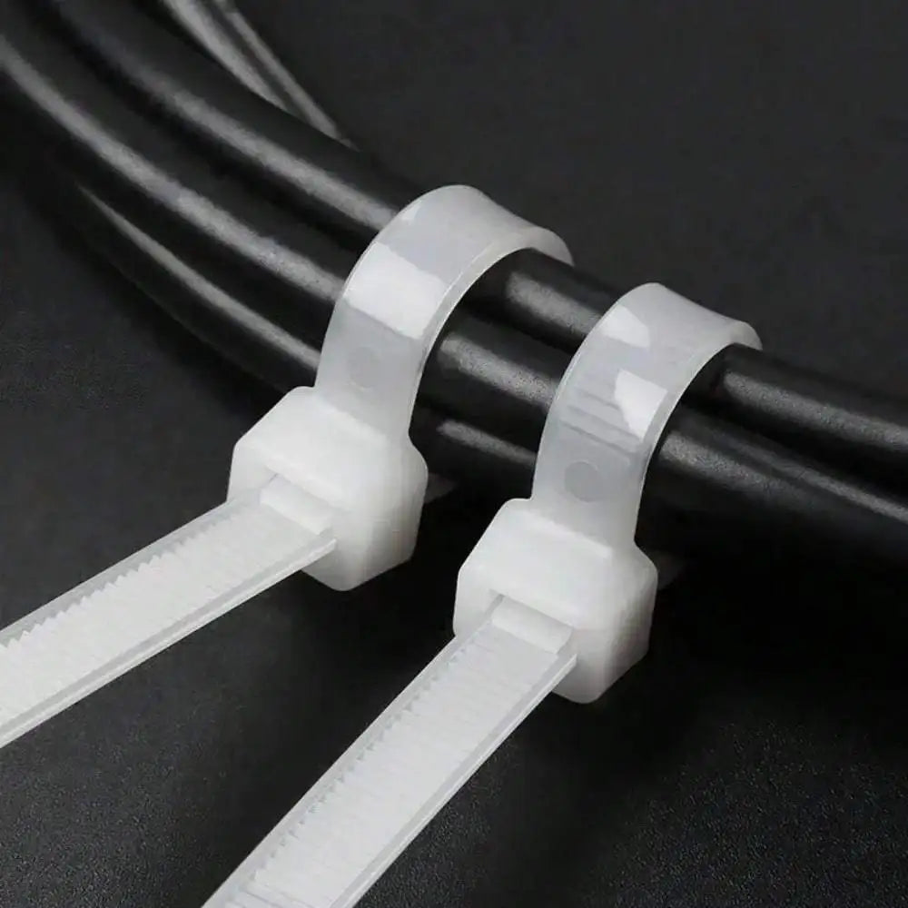 100pcs Nylon Zip Ties Self-Locking | 4, 6, 8, 12 Inch | Black & White