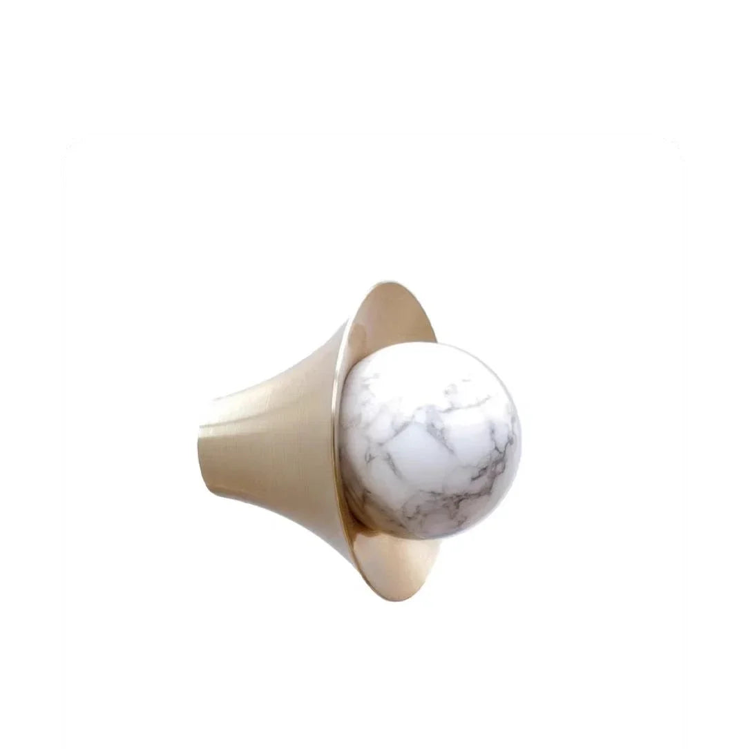 Pink Crystal & Solid Brass Cabinet Knobs | Natural Stone Handles