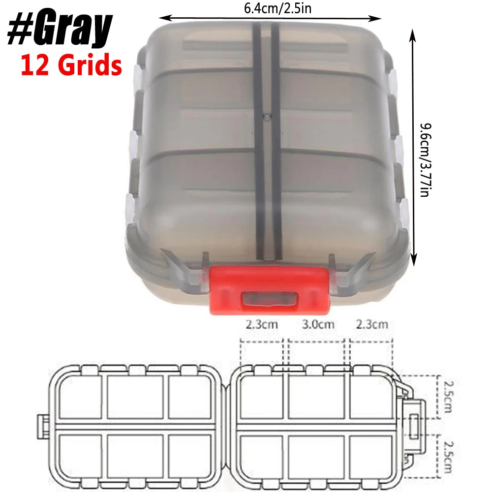 1Pcs Portable Travel Med Wallet for 10/12 Grids, Pocket Pill Box Dispenser Suitable for Storing Fish Oil Vitamin Medication, Etc Peaceful Pleasures Health and Wellness Gray-12 Grids