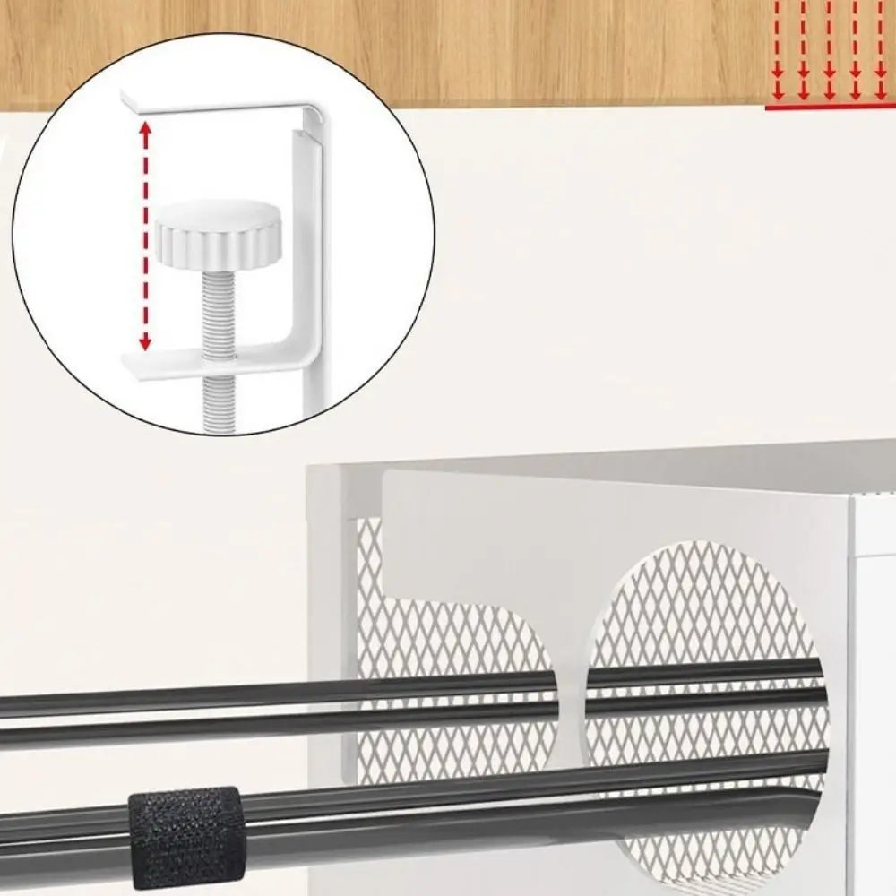 Carbon Steel Under Desk Wire Management Tray Space Saving No Drilling Data Wire Storage Rack with Clamp Metal Cable Tray Peaceful Pleasures Health and Wellness