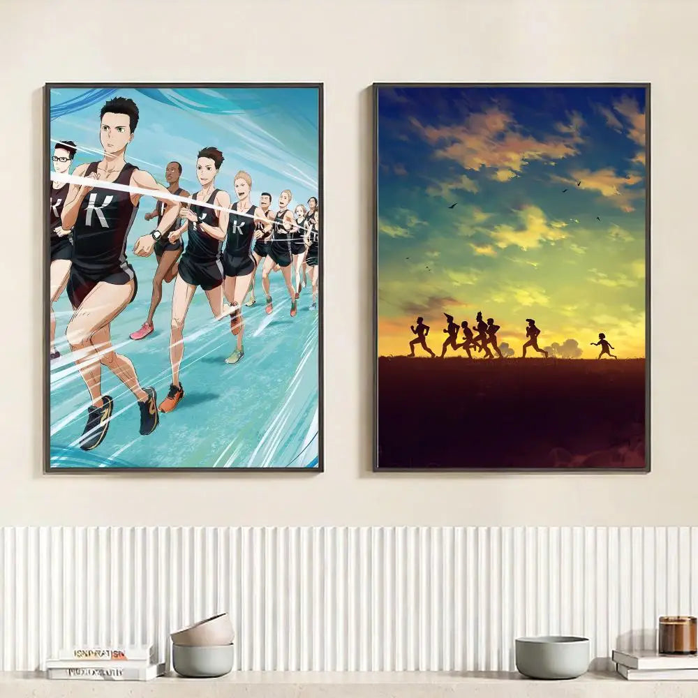 Anime R-Run with the Wind Poster HD Self Adhesive Waterproof Wall Art Ideal for Home Office Dorm Bedroom Great Gift Peaceful Pleasures Health and Wellness