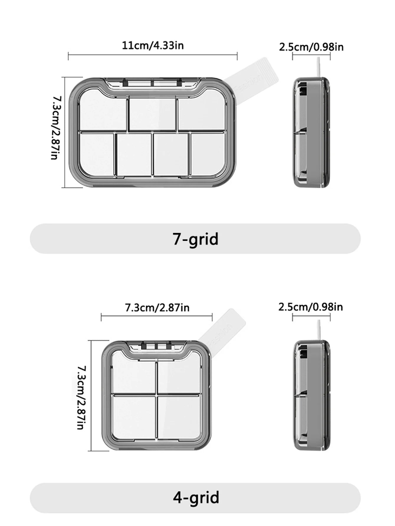 1Pc Travel Pill Case Medicine Storage Organizer Container Drug Tablet Dispenser Independent Lattice Pill Box Jewelry Storage Box Peaceful Pleasures Health and Wellness