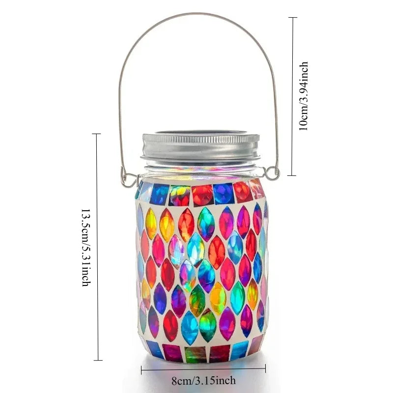 Solar Mosaic Hanging Lamp – Waterproof Glass Indoor & Outdoor