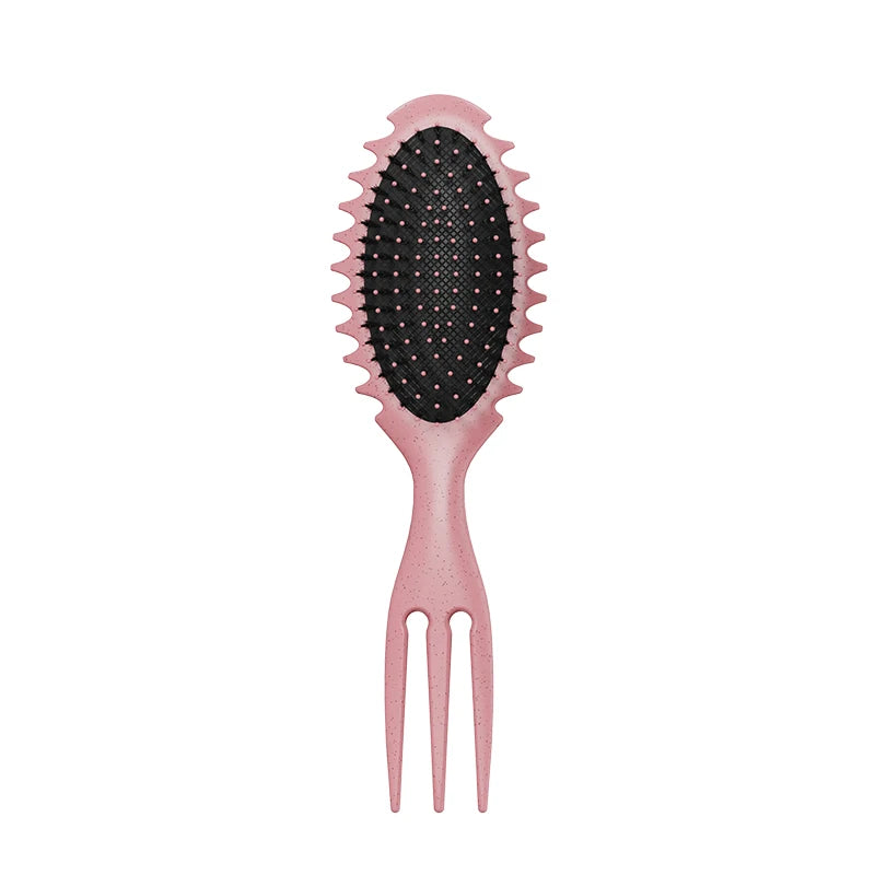 Curl Defining Bounce Hair Brush Barbershop Boar Bristle Comb Detangling Shaping Hairbrushes Professional Salon Home Styling Comb Peaceful Pleasures Health and Wellness pink
