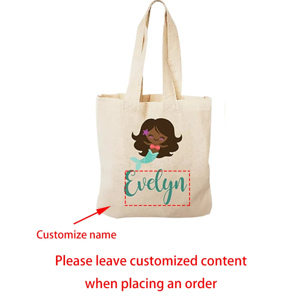 Custom Mermaid Canvas Tote Bags – Party Favors & Gift Bags