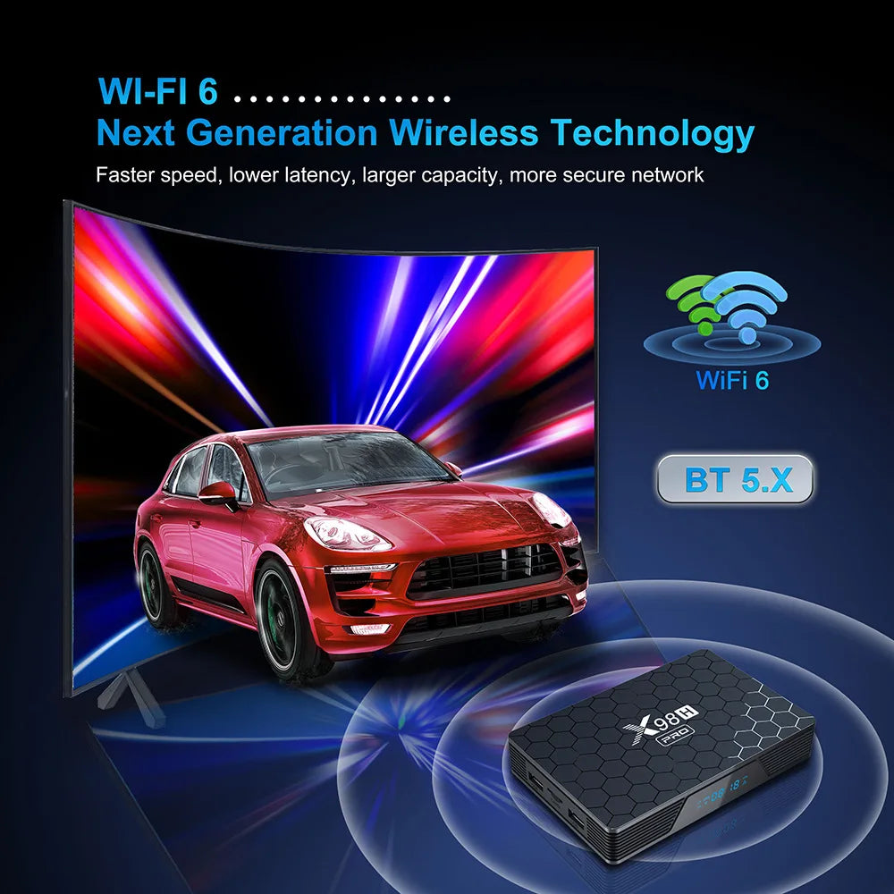 X98H Pro H618 Android12 TV Box 2/4GB RAM 16-64GB ROM Dual WiFi BT5.0+ 1000M LAN 4K Media Player Peaceful Pleasures Health and Wellness