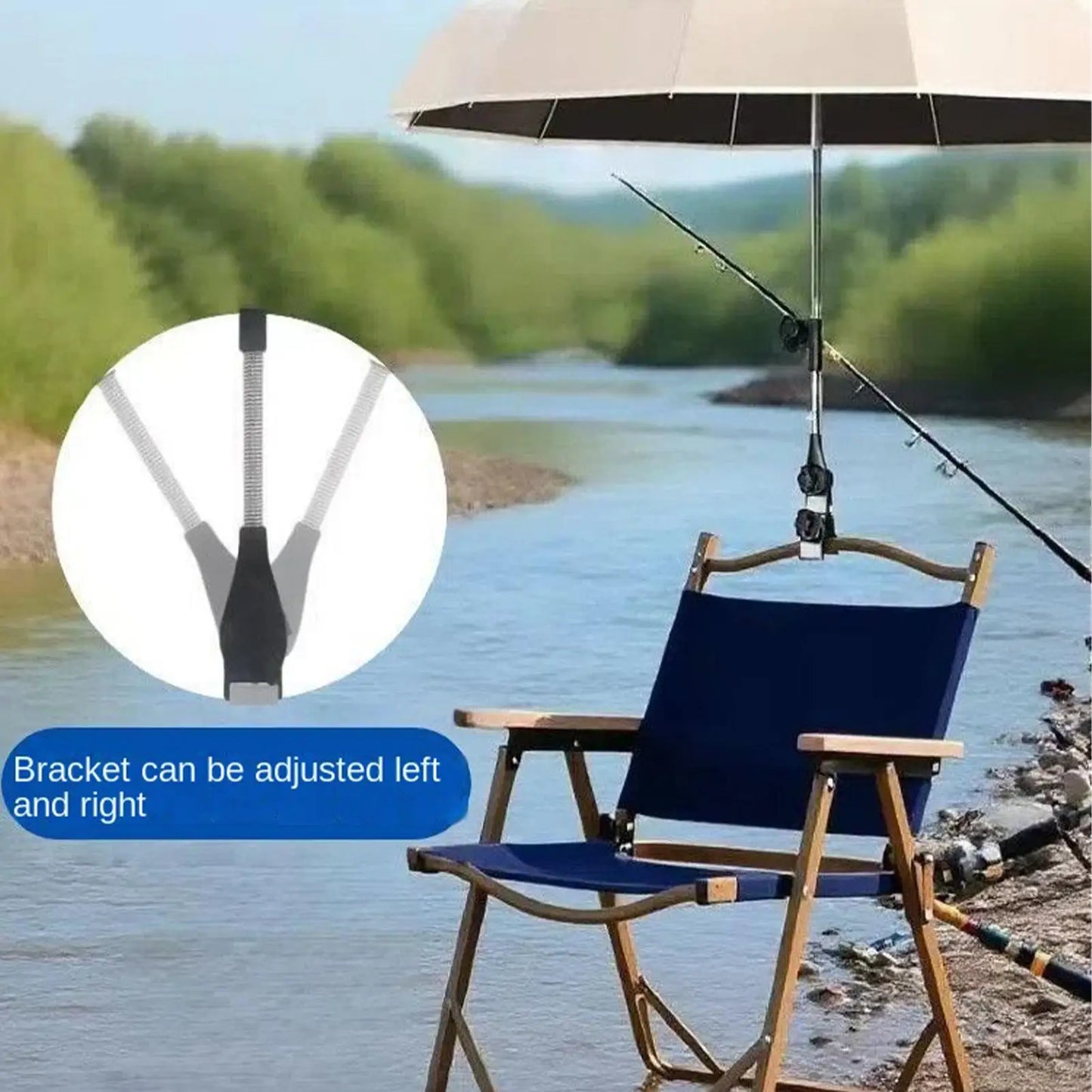 Universal Chair Umbrella Holder – 360° Adjustable Clamp