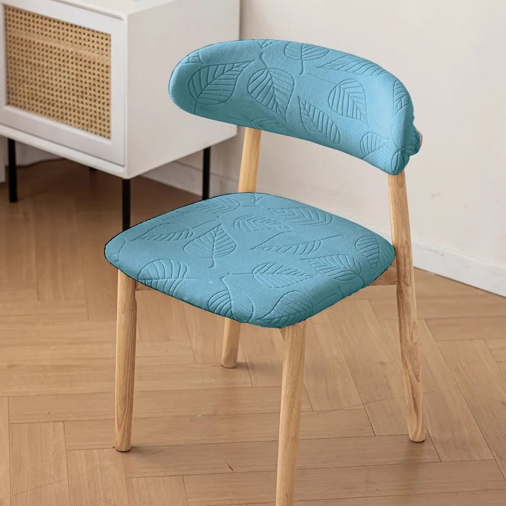 Elastic Stretch Curved Backrest Dining Chair Cover Dustproof Split Type Chair Dust Cover Solid Color Washable Stool Covers Peaceful Pleasures Health and Wellness Blue