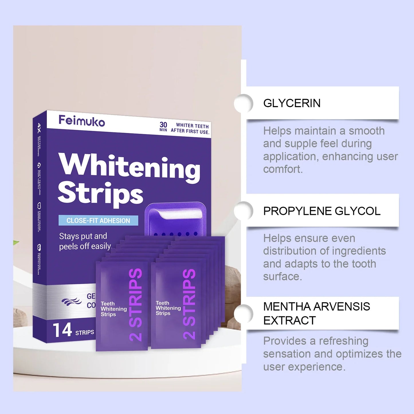 Oralhoe Purple Teeth Whitening Strips – 14 Strips Bright Smile