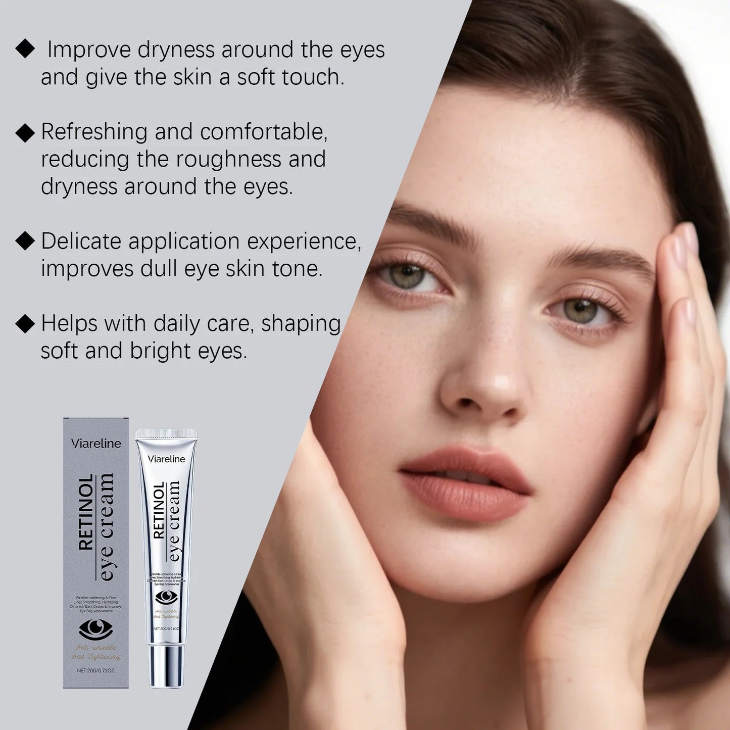 Retinol Eye Cream Reduce Wrinkles Firming Lifting Anti Dark Circles Puffiness Fade Fine Lines Hydrating Smooth Repair Eye Cream Peaceful Pleasures Health and Wellness