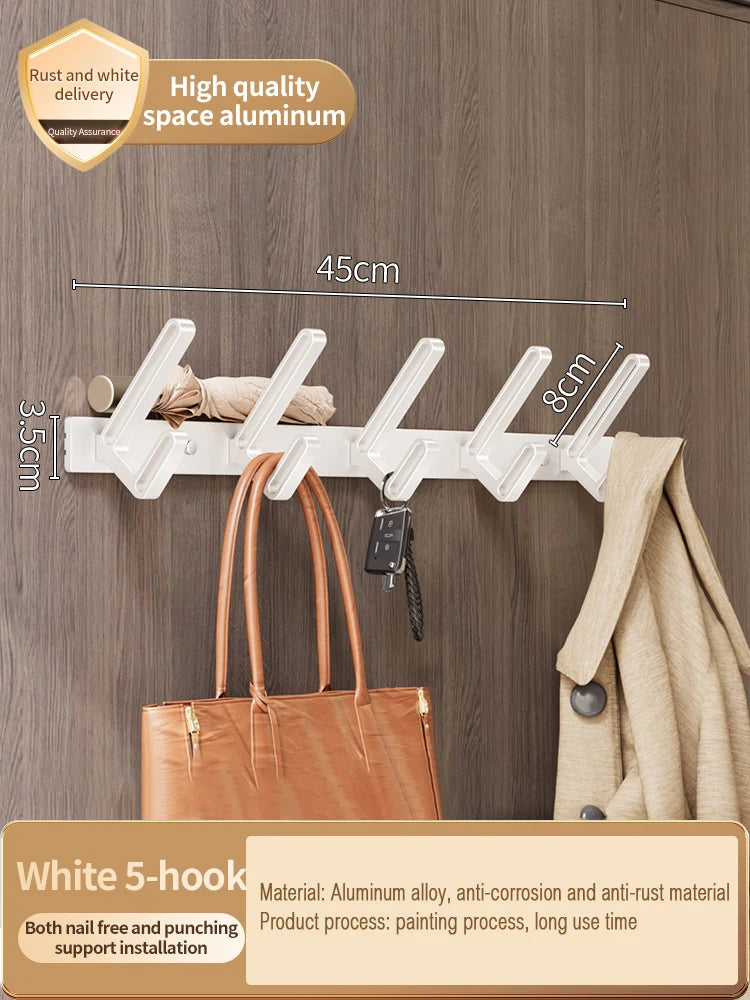 YUNJIEYA 6-Hook Aluminum Wall Hook | Robe & Door Hanger