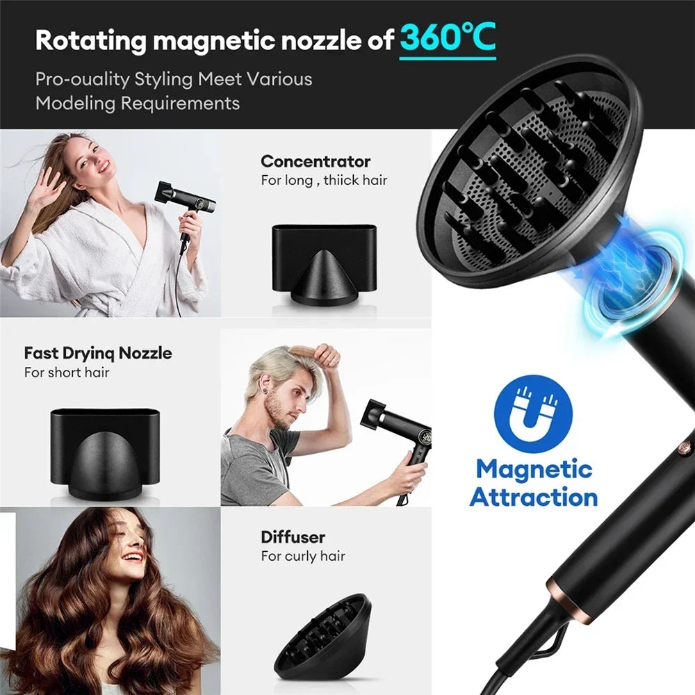 All in 1 Professional Salon Hair Dryer 110000 RPM High-Speed Negative Ions Blow Dryer Airwrap Hair Styler Tools with Diffuser Peaceful Pleasures Health and Wellness