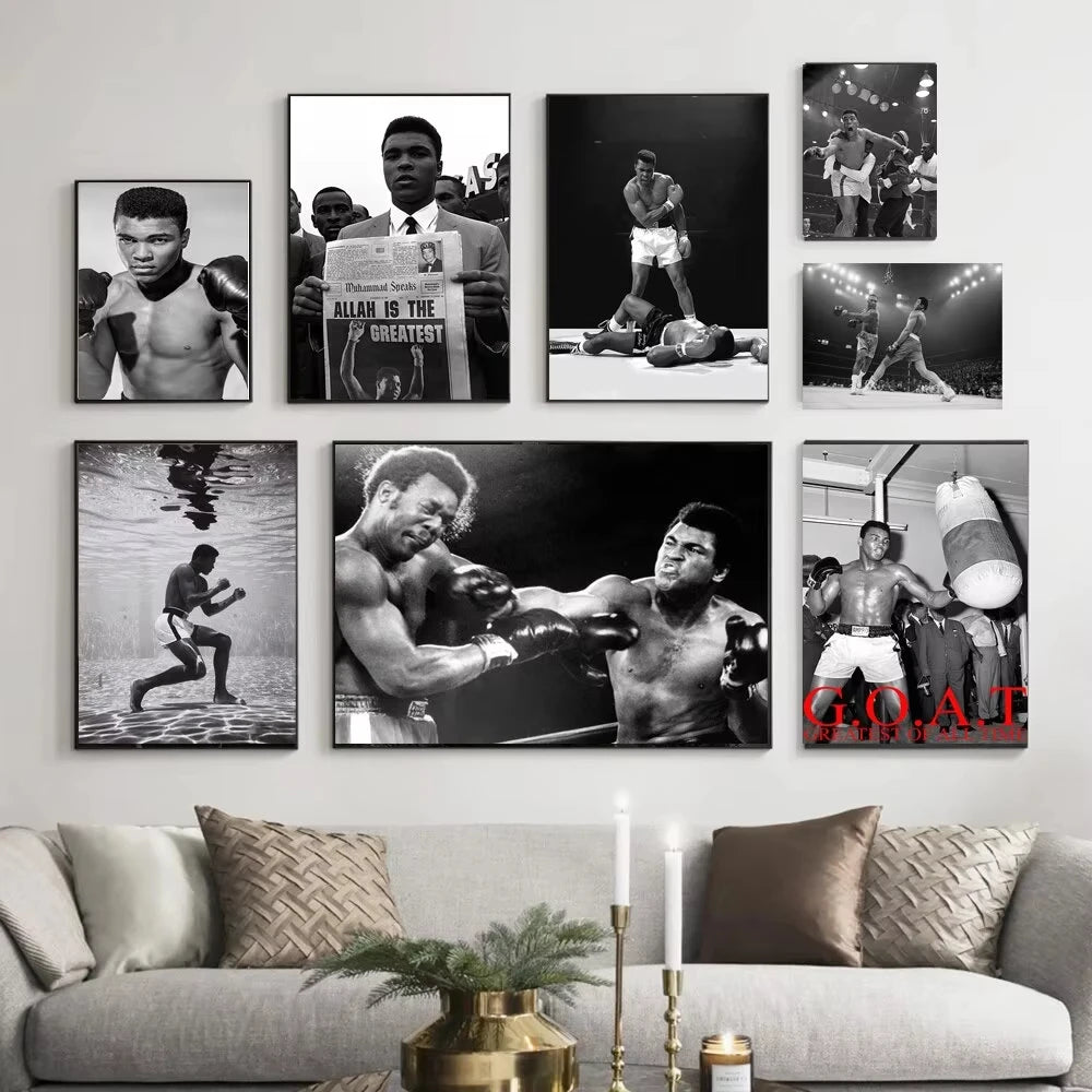 Muhammad Ali Inspirational Boxing Legend Canvas Poster HD Wall Decor for Living Room Home Decor Classic Motivational Print Peaceful Pleasures Health and Wellness