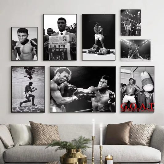 Muhammad Ali Inspirational Boxing Legend Canvas Poster HD Wall Decor for Living Room Home Decor Classic Motivational Print Peaceful Pleasures Health and Wellness