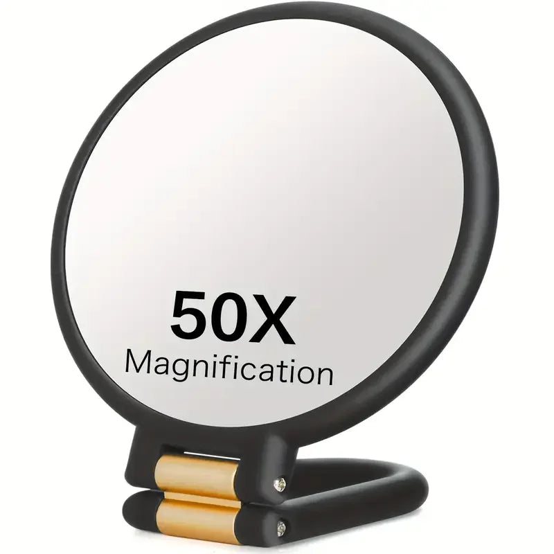 Dual-Sided 1X/50X Magnifying Makeup Mirror | Portable Handheld