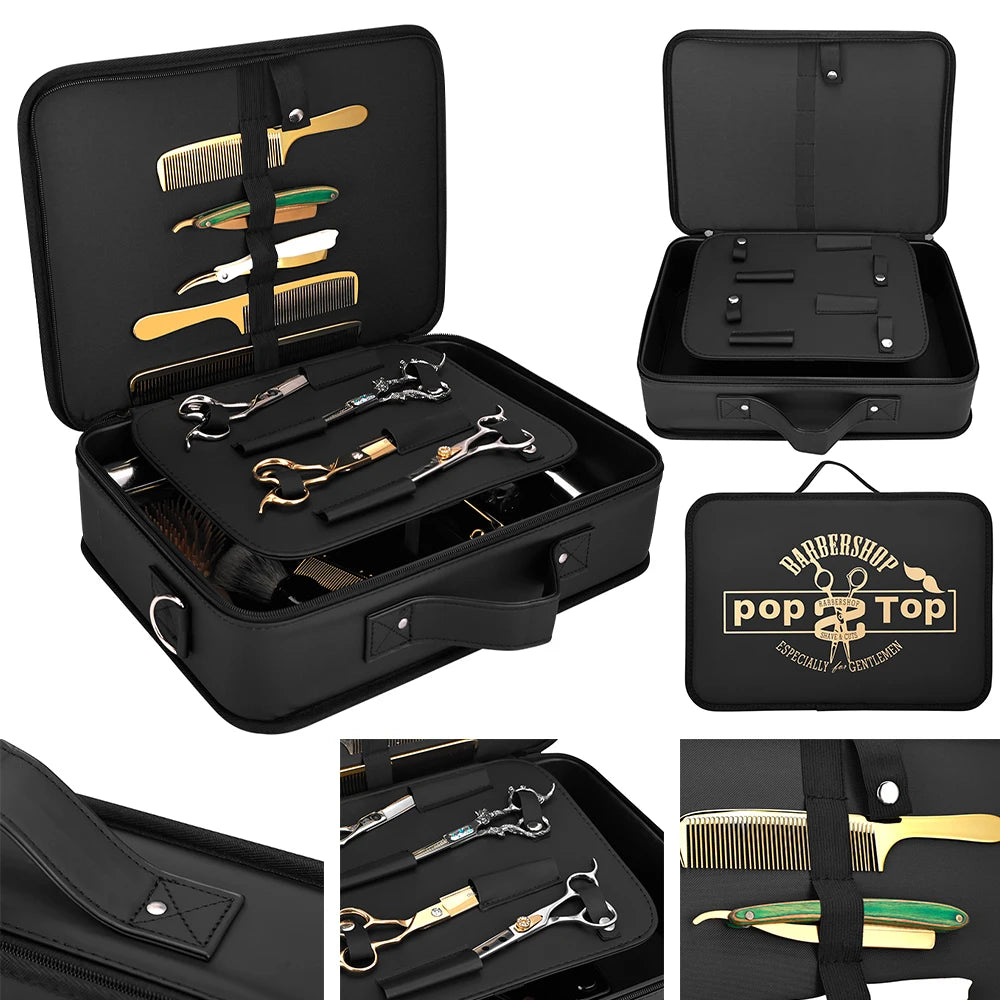 Barbershop Portable Hairstylist Tool Carry Case, Multi-Pocket Large Capacity Hairdressing Tools Storage Bag For Travel & Salon Peaceful Pleasures Health and Wellness
