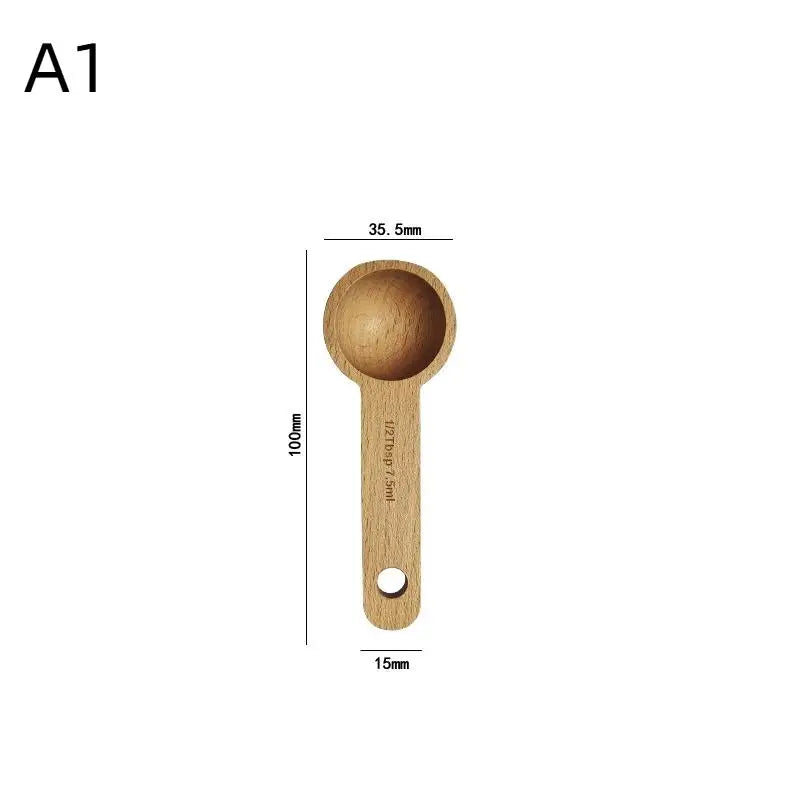 Wooden Measuring Spoon Beech & Walnut 7.5–45ML | Kitchen Tool