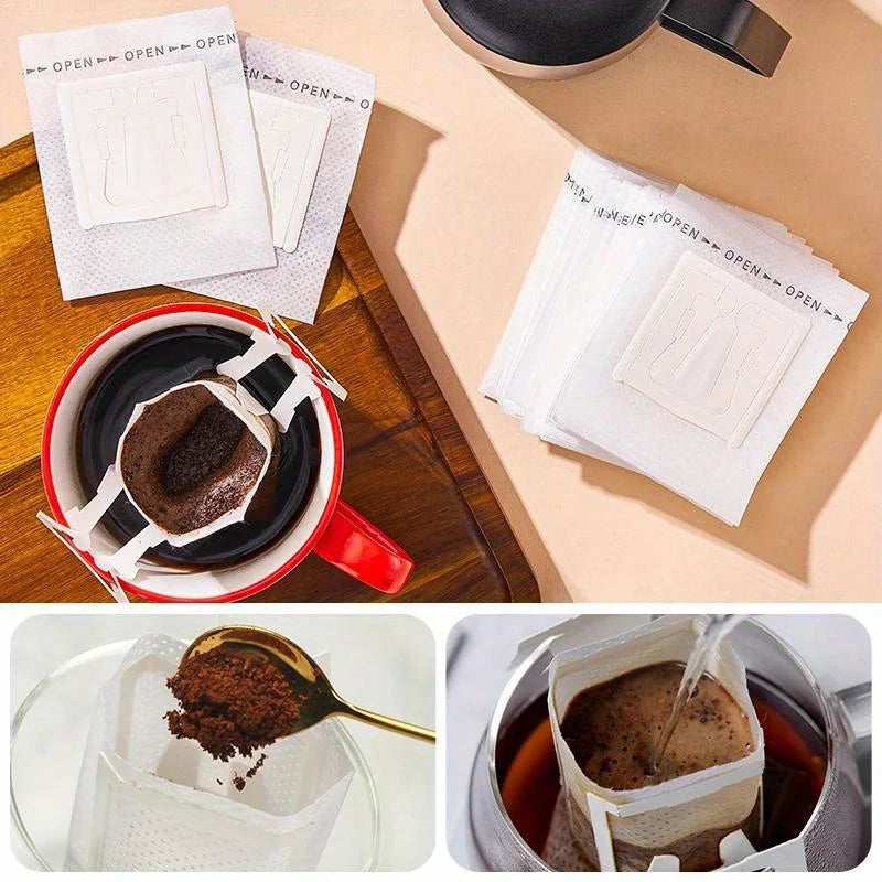 100-Pack Disposable Drip Coffee Filter Bags | Hanging Ear