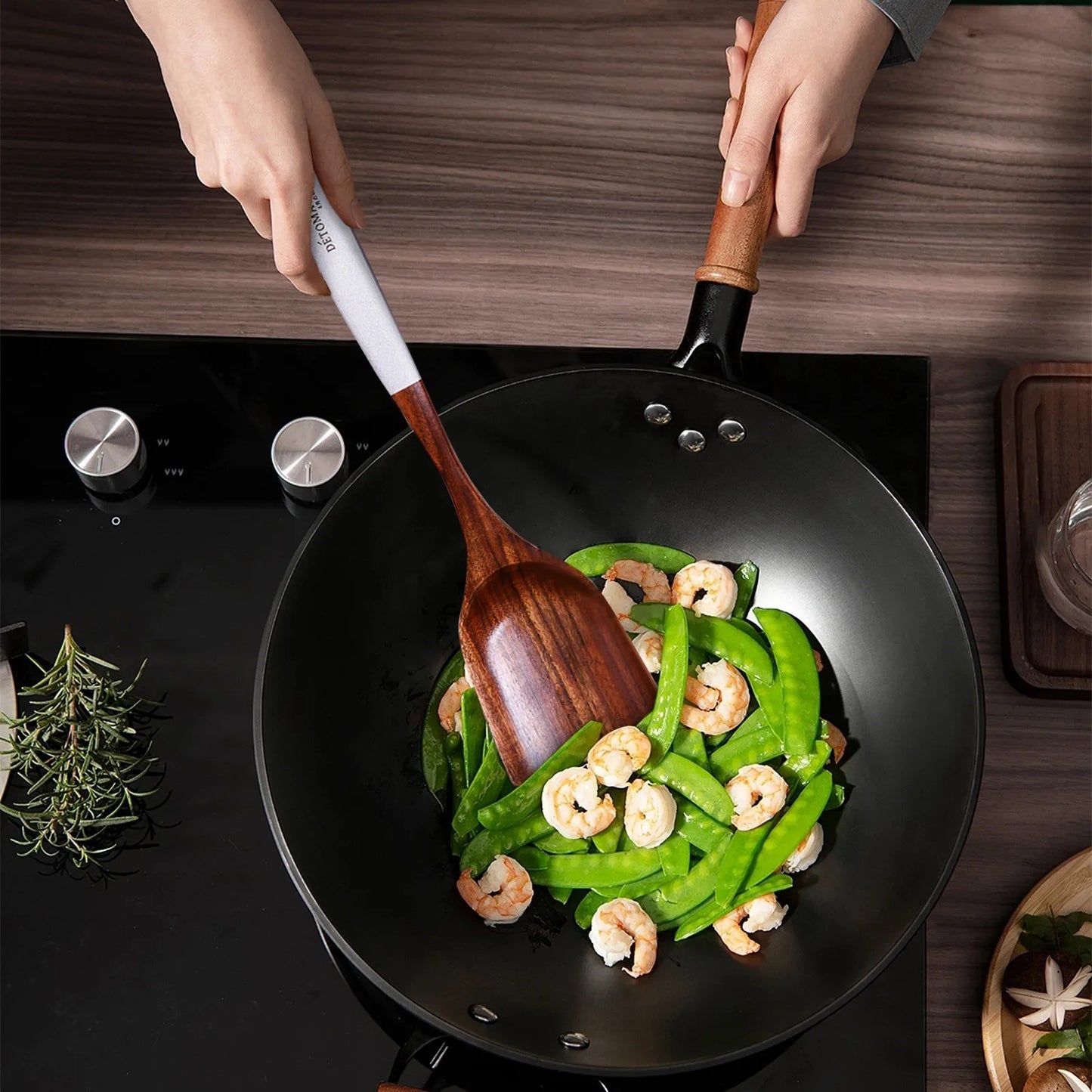 Teak Wood Kitchen Utensil Set – Eco-Friendly Cooking Spoons