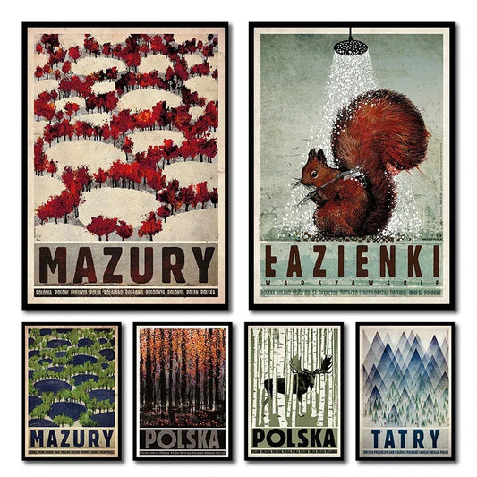 Retro Poland Podhale Kocie Góry Canvas Wall Art Print | Unframed Canvas Wall Art Print Peaceful Pleasures Health and Wellness