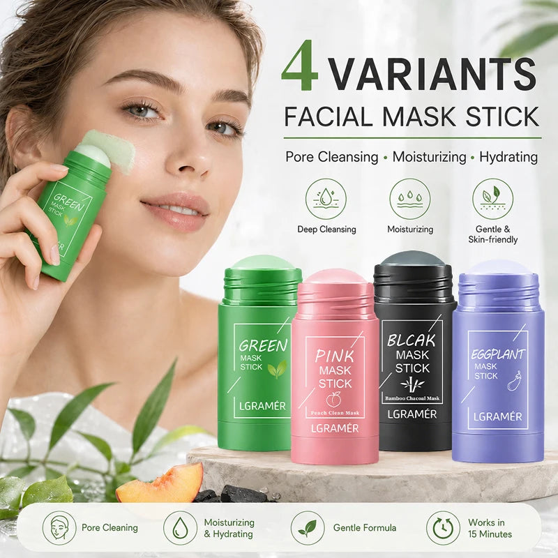 LGRAMER Green Tea Solid Facial Mask 40g | Deep Pore Cleanse