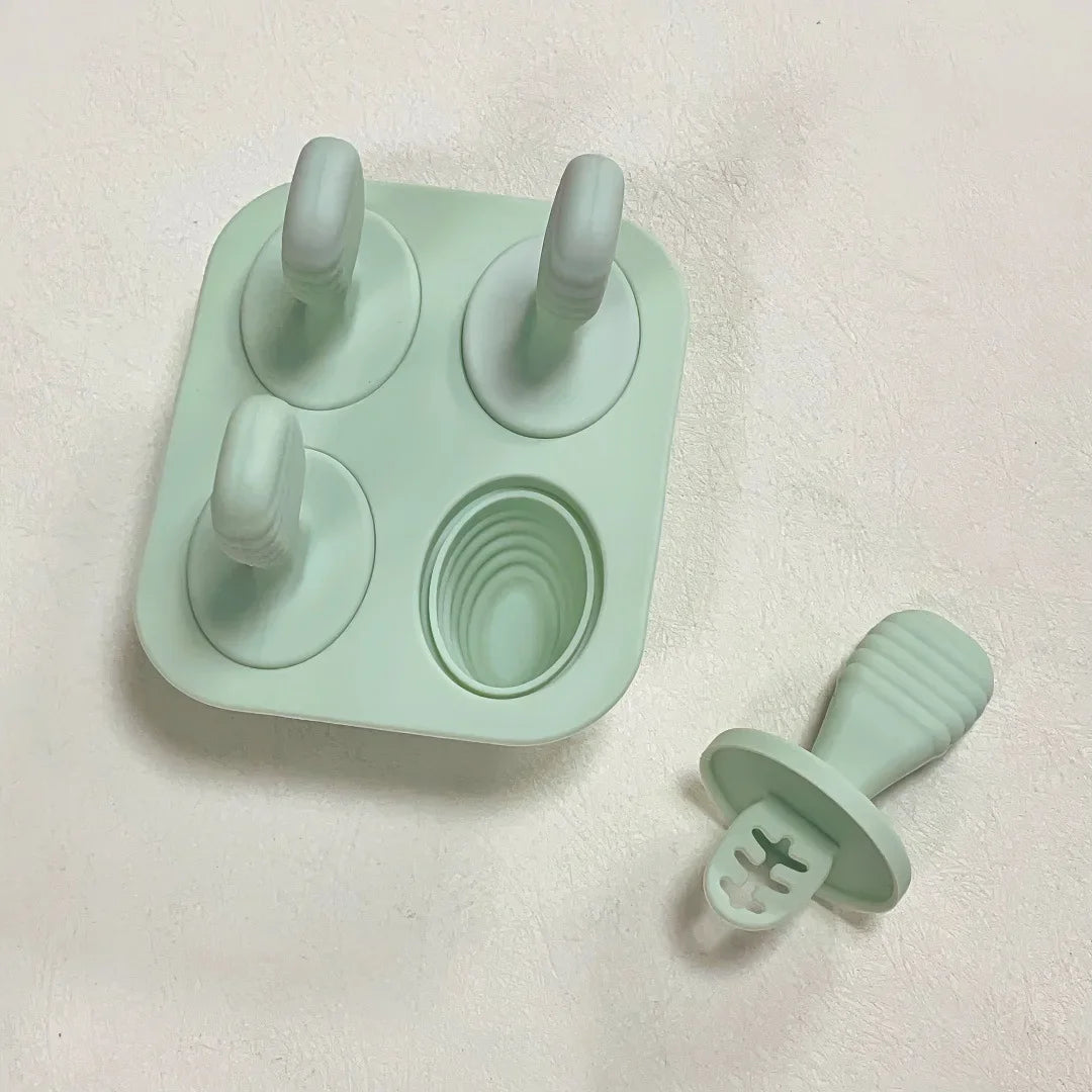 Silicone Ice Cream Molds BPA Free, DIY Ice Cream Maker Kit for Kids Adults, Homemade Ice Cream Tools with Ice Cream Mold Peaceful Pleasures Health and Wellness Green 1pc
