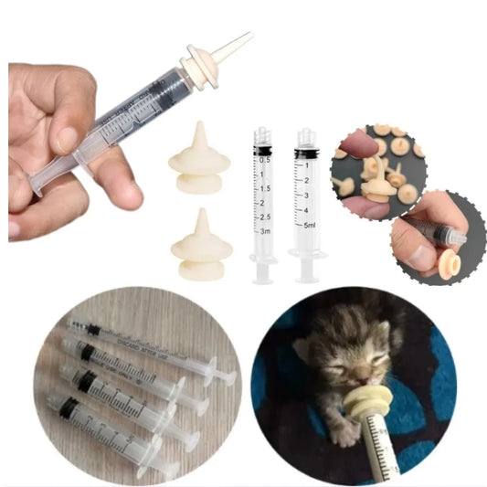 Food Grade Soft Silicone Dogs Cats Feeding Device Detachable Needle Tube Newborn Pets Pacifier Syringe Set Pets Feeder Supplies Peaceful Pleasures Health and Wellness