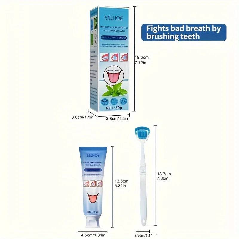 Tongue Cleaning Gel with Brush – Fresh Breath Oral Care 50g