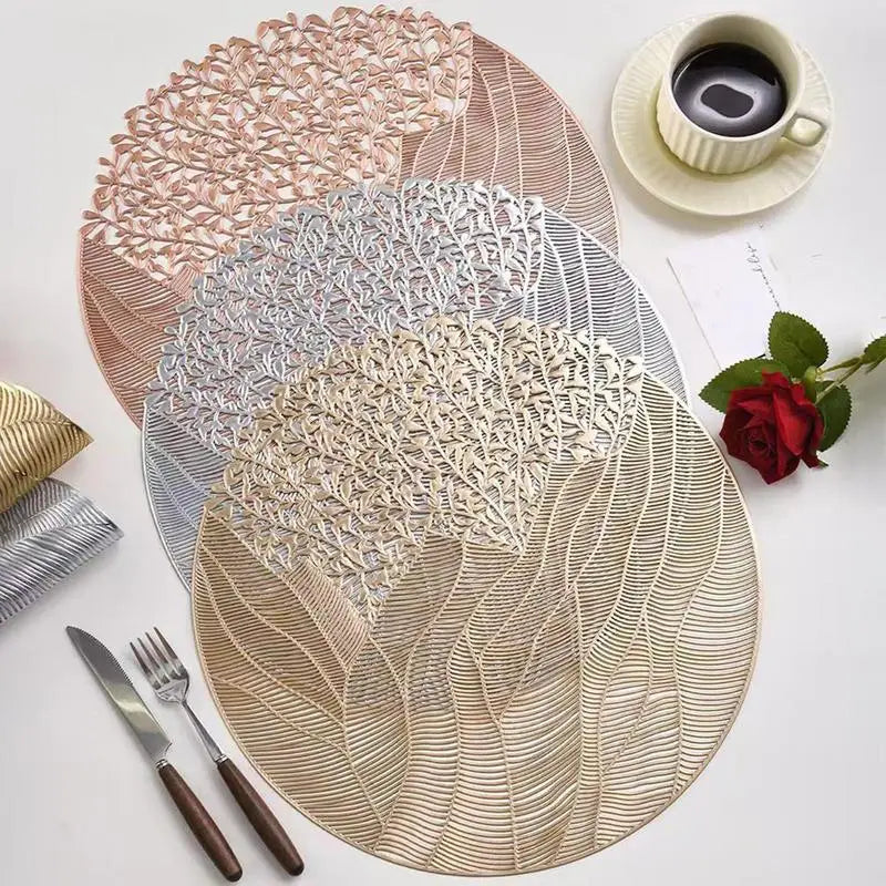 Flower Round Placemats Set of 3 – 15.7" PVC Heat-Resistant