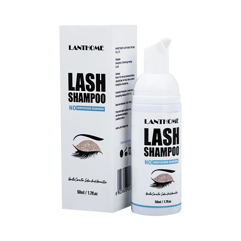 50ML Pro Eyelash Extension Shampoo Foam Kit Deep Cleaning Eyelid Lash Foaming Glue Remover For Makeup Remover Tools for Women Peaceful Pleasures Health and Wellness 1 pc