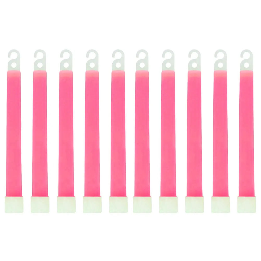 10pcs Outdoor Emergency Glow Sticks Waterproof 6 Inch Concert Party Light Stick with Hook Non-toxic Outdoor Survival Kit Peaceful Pleasures Health and Wellness Pink