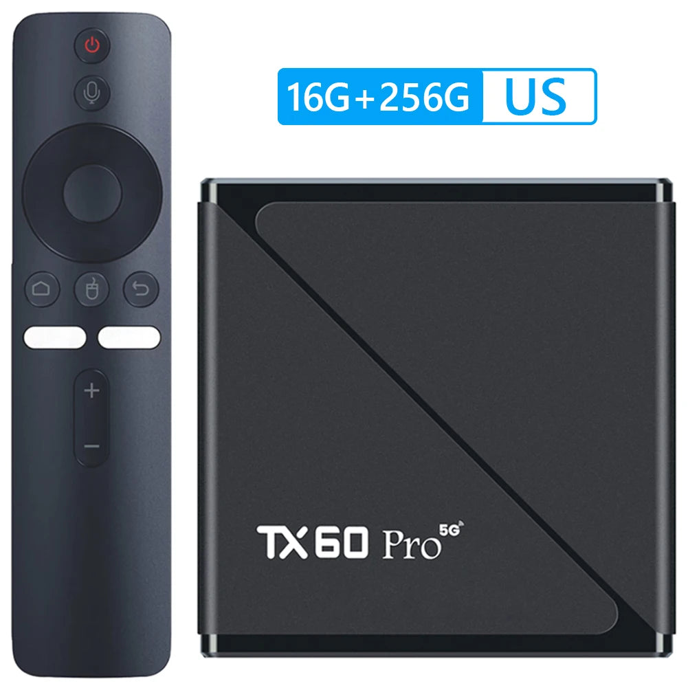 TX60 PRO Android 16 Smart TV Box 14K 2.4G/5G Dual WiFi 6 Media Player Set Top Box with Remote Set Top Box Quad Core16GB 256GB Peaceful Pleasures Health and Wellness US