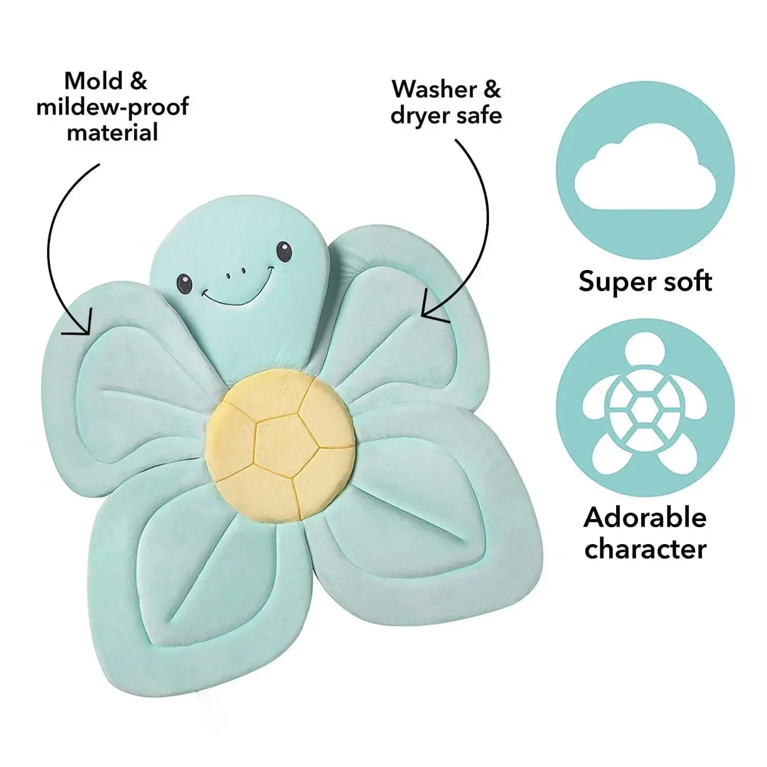 Soft Turtle Baby Bath Cushion for Sink or Tub – Ages 0–6 Months Baby Bath Accessories Peaceful Pleasures Health and Wellness