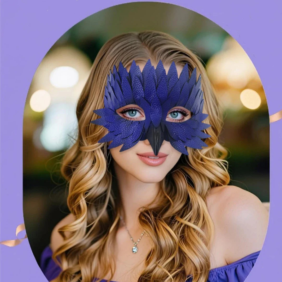 Elegant Feather Half Face Mask | Halloween & Masquerade