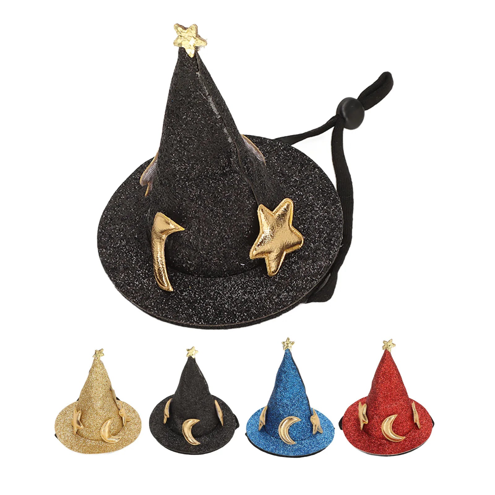 Hamster Hat Moon Star Pattern Hook and Loop Small Animal Top Hat Photo Prop Adjustable Chin Strap for Rabbits for Chinchillas Peaceful Pleasures Health and Wellness