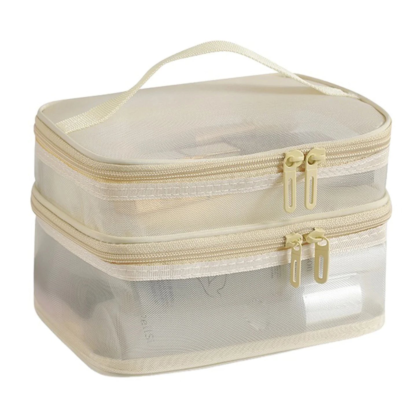 Double Layer Mesh Cosmetic Bag – Large Travel Makeup Organiser