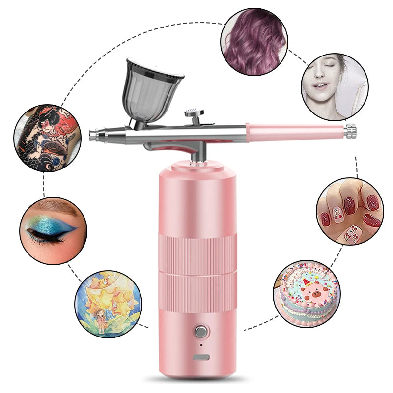 High Pressure Nano Oxygen Injector Multi-Function Household Spray Tattoo Spray Gun Face Humidifier USB Water Replenisher Manicur Peaceful Pleasures Health and Wellness