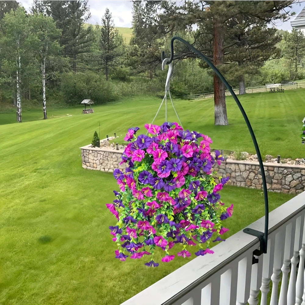Artificial Silk Morning Glory Vine Hanging Flowers UV Resistant