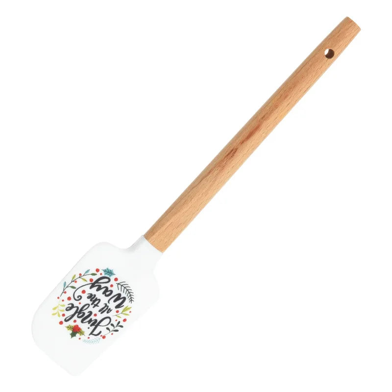Cream Spatula Silicone Scraper, Wooden Handle Scraper BakingTools Cake Spatula Christmas Scraper Clearance Peaceful Pleasures Health and Wellness B