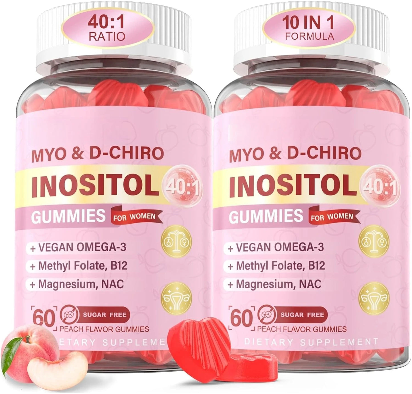 Inositol Gummies for Women 40:1 – Folate, B12, Magnesium & NAC