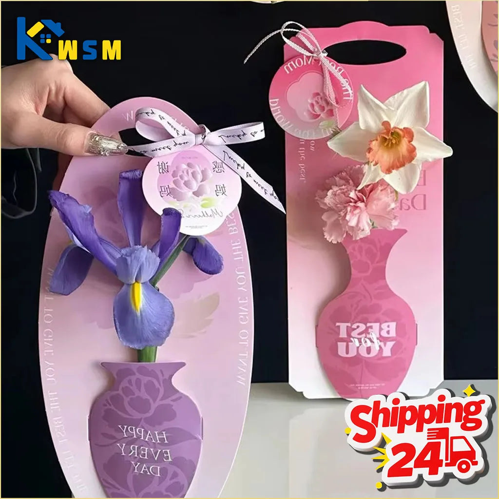 Foldable Flower Bouquet Box Handheld Gift Box Set of 10
