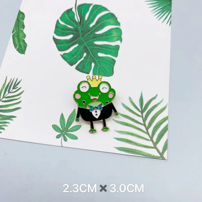 Funny Frog Middle Finger Zinc Alloy Brooch | Cartoon Pin Badge